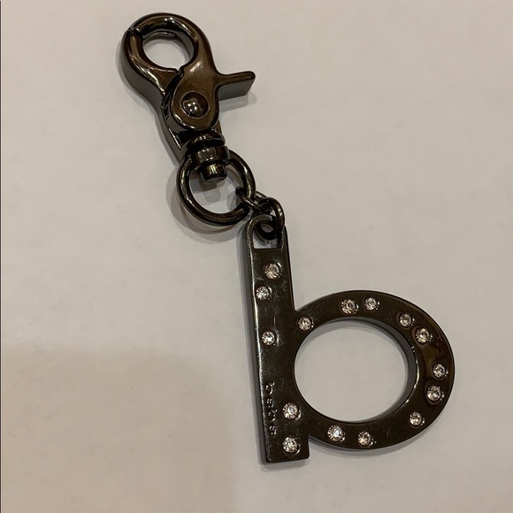 Bebe Metal Gray Crystal Jeweled Keychain - Picture 2 of 4